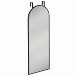 HOMCOM 40 x 110 cm Full Length Hanging Mirror, Arched Mirror with Adjustable Hooks, Over-the-Door or Wall-Mounted, Black