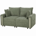 HOMCOM 2 Seater Sofa with Lift-Up Storage, 168 cm Comfy Velvet Small Couch with Wide Deep Seat, Plush Backrest, Thick Padding, 2 Pillows, Loveseat for Living Room, Home Office, Dark Green