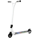 SPORTNOW Trotinete Acrobática para Truques com Plataforma em Alumínio, Rolamentos ABEC-7, Rodas 100 mm e Guiador 360°, Branco