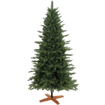 HOMCOM Kunstkerstboom 180 cm met inklapbare houten standaard, 1438 takpunten, groen