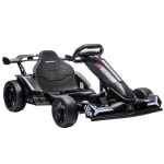 AIYAPLAY 24V Electric Go Kart for Kids 6-12 Years with Drift Mode, Adjustable Seat, 3 Speed, Slow Start, Black