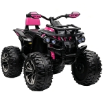 HOMCOM Quad Elétrico Infantil 12V com 2 Motores, 3-8 km/h, Música, Faróis LED e USB, Rosa