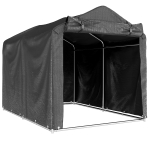Outsunny Garagetent, waterdichte tentgarage met deur, UV-bestendig 220 x 157 x 165 cm Donkergrijs