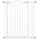 PawHut Metal Pet Safety Gate Dog Gate Folding Fence 74-87cm, White