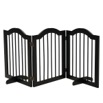 PawHut Barrera de Seguridad Plegable para Perros Pequeños Rejilla de Protección de 3 Paneles con Patas 154,5x29,5x61 cm Negro