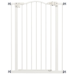 PawHut Pressure Fit Dog Stair Gate No Drilling Safety Gate Auto Close for Doorways, Hallways, 74-80cm Adjustable, 94cm Tall, White