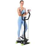 HOMCOM Twister Stepper, Step Machine w/ Resistance Bands, LCD Display and Handlebar, Steppers for Exercise Workout Home Gym Office