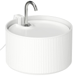 PawHut Kattenfontein 2,2 liter keramische drinkfontein met 4-traps filtersysteem, 2 modi, filter en schuim, ultrastille pomp, BPA-vrij