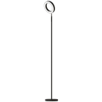 HOMCOM 42W LED vloerlamp dimbaar, 3 kleurtemperaturen, uplighter met verstelbare ringkop, zwart