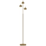 HOMCOM 350° verstelbare vloerlamp voor woonkamer en kantoor, staande lamp met 3 stalen kappen, goudkleurig