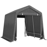 Outsunny Abri de jardin tente de stockage 2 portes zippées cadre métallique 280 x 240 x 240 cm gris foncé