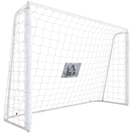 HOMCOM Porta da Calcio da Esterno in Metallo con Bersaglio e Pali in Tessuto Oxford, 186x62x123 cm, Bianca