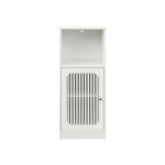 Smart Low Bathroom Cabinet with Louvered Doors, Nordic Floor-Standing Storage Cabinet for Bathroom Cloakroom, 36L x 30W x 86H cm, White