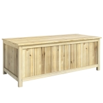 Outsunny Bancă de Depozitare pentru Grădină de 172L din Lemn de Brad, 120x55x45cm, Culoare Lemn