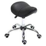 HOMCOM Rollhocker höhenverstellbar Drehhocker 49-61 cm Arbeitshocker drehbar Sattelhocker für Büro Salon Massage Spa Schwarz