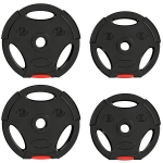 SPORTNOW Juego de Discos Pesas de 4 Piezas 2x5 kg 2x7,5 kg con Orificios de 2,5 cm para Entrenamiento Fitness en Hogar Negro
