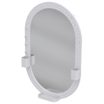 HOMCOM Oval Wall Mirror, 60 x 90 cm Decorative Hanging Mirror with Pegboard Frame, Wall-Mounted, White