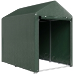 Outsunny Abrigo para Ferramentas Bicicletas e Motos 120x179x165 cm Garagem Portátil com 2 Habitações Verde Escuro