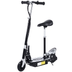 HOMCOM Trotinetă Electrică Pliabilă pentru Copii 7+ Ani cu Șa și Ghidon Reglabil, 2 Roți, Negru, 81.5x37x96 cm