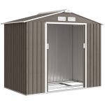Outsunny Abri de Jardin 2,42 m² - Remise pour Outils avec Fondation - cabanon Porte verrouillable - tôle d'acier marron clair