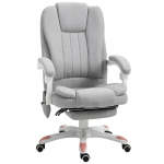 Vinsetto massagestoel, bureaustoel, gamestoel, polyester, schuimstof, nylon, grijs, 66 x 63 x 107-115 cm