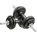 SPORTNOW Halterset 2-in-1 Korte Halters en Lange Halter Verstelbaar tot 20 KG met Antislip Grip voor Krachttraining Thuis Grijs