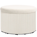 HOMCOM Voetenbank met 97 L Opbergruimte, Corduroy, Schuim, Zitkruk, Beige