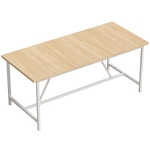 HOMCOM Mesa de Comedor Rectangular para 6 Personas Estilo Industrial con Estructura Metálica 180x80x76 cm Roble