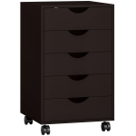 HOMCOM Cajonera Oficina con Ruedas y 5 Cajones Archivador Móvil para Estudio Salón 40x40x67 cm Marrón