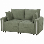 HOMCOM 2 Seater Sofa with Lift-Up Storage, 168 cm Comfy Velvet Small Couch with Wide Deep Seat, Plush Backrest, Thick Padding, 2 Pillows, Loveseat for Living Room, Home Office, Dark Green