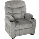 HOMCOM Sillón Relax Reclinable Eléctrico Silencioso con Función Memoria Reposapiés Mando a Distancia Bolsillos Laterales Gris
