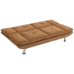 HOMCOM Convertible Sofa Bed, 3 Seater Futon Sofa with Adjustable Backrest, Wide Seat for Living Room, Small Space, Brown
