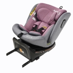 Jovikids drehbarer Kindersitz mit ISOFIX, i-Size, Liegefunktion und Nutzung ab Geburt bis 12 Jahre, Rosa+Grau