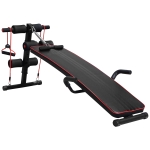 HOMCOM Sit Up Bank höhenverstellbar multifunktion Hantelbank mit 4/5-Fach Verstellbarer Beinfixierung, Trainingsbank für Ganzkörpertraining Flachbank Schrägbank Bauchtrainer & Rückentrainer
