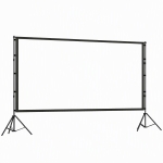 HOMCOM Ecrã de Projeção Manual 120 Polegadas Formato 16:9 HD 4K/8K Dupla Face com Suporte para Interior e Exterior Branco