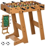 HOMCOM Mesa de Matraquilho para Crianças e Adultos Matraquilho 69x37x70cm com 2 Bolas 6 Hastes Metálicas 2 Placares de Pontos 18 Jogadores Pés Dobrável para Familias Festas Madeira