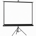 HOMCOM Ecrã de Projeção Manual Portátil com Suporte 84" 4:3 para Interior e Exterior 171x131 cm Preto