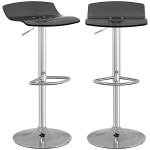 HOMCOM Set de 2 scaune de bar design contemporan pivotante 360° înălțime reglabilă cu suport pentru picioare 39x39x67-87cm negru