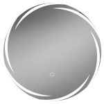 HOMCOM Oglindă de baie rotundă cu lumini LED 60x60 cm Oglindă de perete Anti-ceață Memorie 3 temperaturi de culoare Luminozitate reglabilă