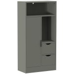 HOMCOM Mobilier pentru baie, corp de depozitare îngust cu 2 sertare, compartimente deschise, 50x25x100cm, verde deschis