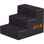 PawHut Dog Steps, 3-Step Dog Stairs for Bed and Sofa, Pet Stairs with Carry Handle, Washable Cover