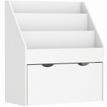 AIYAPLAY Estante de Brinquedos com 3 Compartimentos Gaveta com Rodas para Quarto Sala de Jogos 62,5x30x70 cm Branco