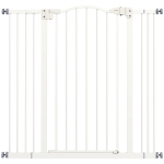 PawHut Pressure Fit Dog Stair Gate No Drilling Safety Gate Auto Close for Doorways, Hallways, 74-100cm Adjustable, 94cm Tall, White