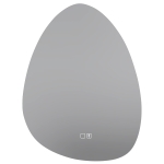 HOMCOM Oglindă de baie cu LED, 3 culori, 60x80 cm, neregulată, Bluetooth, antiaburire, touch
