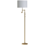 HOMCOM Modern Floor Lamp with Built-In Reading Light, Standing Lamp with Independent Switch, Copper