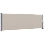 Outsunny Uittrekbare Zijdelingse Zonnescherm, Zijrol, Aluminium/Polyester, 3 x 1 m, Lichtgrijs