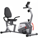 HOMCOM Bicicleta Estática con Respaldo, 8 Niveles Resistencia Magnética, Bicicleta Estática para Casa, con Volante, Asiento Ajustable, Monitor LCD, Pulsómetro, Soporte de Teléfono y Ruedas, Gris