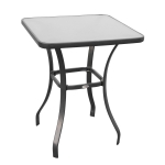 Outsunny Tuintafel glazen tafel bistrotafel balkon gehard glas + metaal 68,5 x 68,5 cm zwart