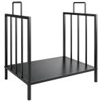 Stojak na drewno kominkowe Outsunny do wnętrz 44,5 x 33 x 46,5cm, z uchwytami, podniesiony stojak na drewno kominkowe, czarny metal