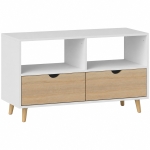 HOMCOM TV-kast, TV-meubel met Laden, Open Planken, Hout, 99 x 39 x 58 cm, Wit